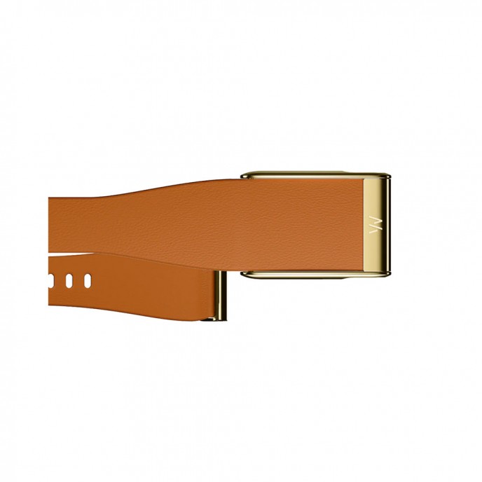 Ремешок WHOOP MG LeatherLuxe Straight Band Camel with Gold