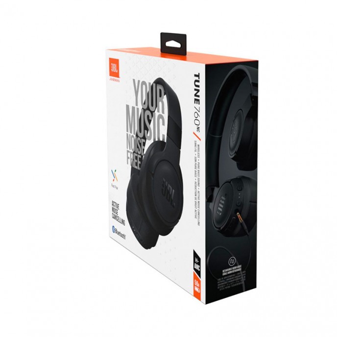 Беспроводные наушники JBL Tune 760NC с шумоподавлением (чёрные, Bluetooth) Беспроводные наушники JBL Tune 760NC с шумоподавлением (чёрные, Bluetooth)